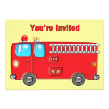 Fabulous Fire Truck Personalised Invitation