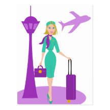 Fabulous Flight Attendant Postcard