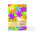 Fabulous flowers 13th birthday card
