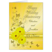 Fabulous flowers 35th anniversary for a couple greeting cards