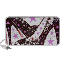 Fabulous Glamourous Pink Purple High Heels Stars Travel Speaker