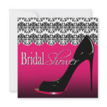 Fabulous Scalloped Damask Stiletto Bridal Shower Custom Invitations