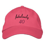 Fabulously 40 Embroidered Baseball Cap embroidered hats