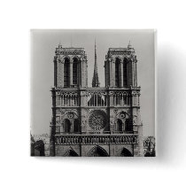 Facade of Notre-Dame, Paris, late 19th century Pinback Button