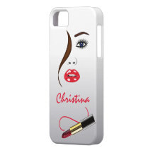 Face and Lipstick in the Mirror iPhone 5 Case