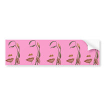 Face Flower Illusion Bumper Stickers