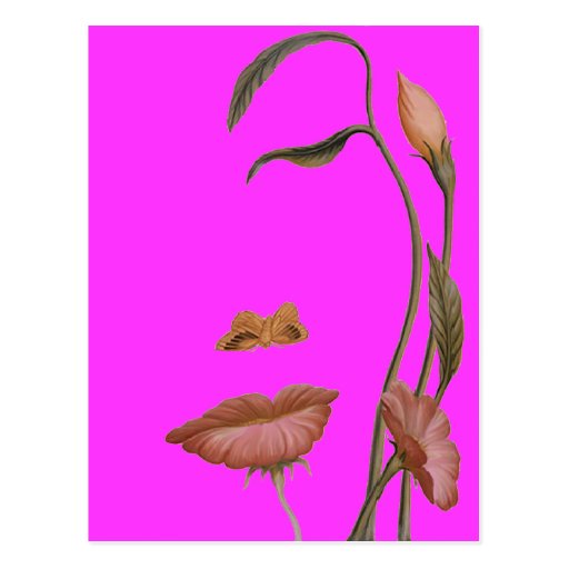 Face Flower Illusion Post Cards Zazzle