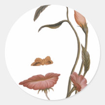 Face Flower Illusion Round Sticker