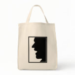 Face profile face side face tote bags