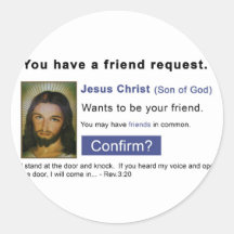 Facebook jesus round stickers