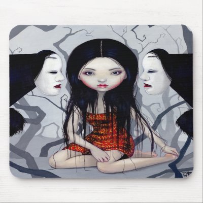 Faceless Ghosts gothic Japanese horror Mousepad by strangeling