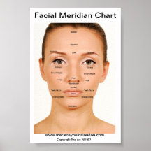Facial Meridian Chart Posters