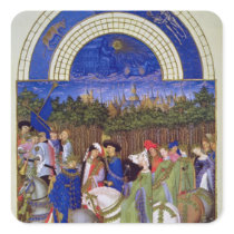 Facsimile of May: Courtly Figures on Horseback Square Stickers