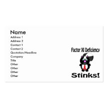 Factor XI Deficiency Stinks Skunk Awareness Design Business Cards