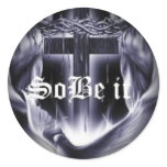 Fade to Black Round Stickers
