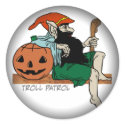 Fade to Black Round Stickers Troll Patrol