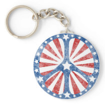 Faded American Peace Sign Key Chain