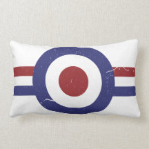 Faded and weathered Mod target Throw Pillow