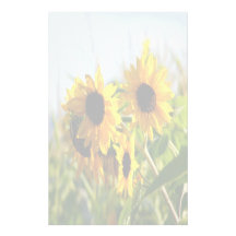 Faded Autumn Sunflowers Stationery