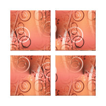 Faded Floral Swirl Coral Peach Gifts for Her Canvas Prints