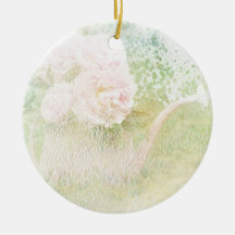 Faded Textures Peony Bouquet Christmas Tree Ornament