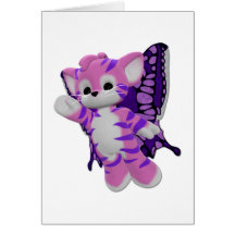 Faerie Kitty (pink) Greeting Card