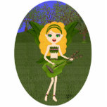 Faerie with Green Leaf  Wings and Guitar photo sculptures