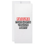 Failure...Not an Option...Dentist Custom Rack Cards