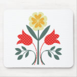 Fair isle floral pattern folk art print mousepads