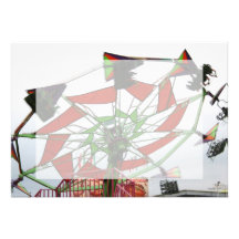 Fair Ride Flying Glider Green and Red Image Personalized Invites