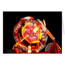 Fair Ride Spinning Colours Red and yellow Greeting Card