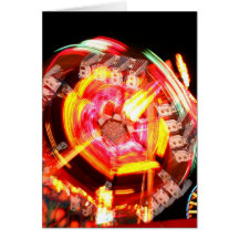 Fair Ride Spinning Colours Red and yellow Greeting Card
