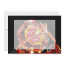 Fair Ride Spinning Colours Red and yellow Personalized Invites