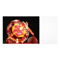 Fair Ride Spinning Colours Red and yellow Personalized Photo Card