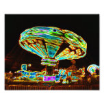 Fair ride Swings Blur Black and Neon Photo