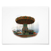 Fairgrounds Swings Stopped Against Grey sky Art Photo