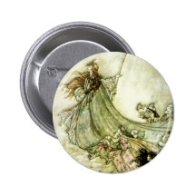 Fairies Away - Arthur Rackham Button