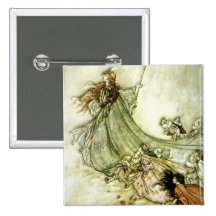 Fairies Away - Arthur Rackham Buttons