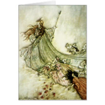 Fairies Away - Arthur Rackham Card