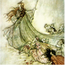 Fairies Away - Arthur Rackham Cut Out