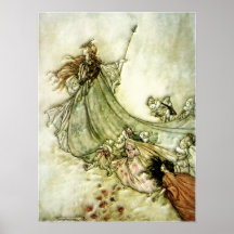 Fairies Away - Arthur Rackham Posters