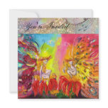 FAIRIES OF DAWN ,pink yellow blue red silver invitations