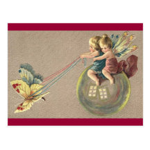 Fairies Riding a Bubble Postcards