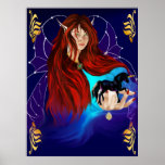 Fairy and Black Unicorn Poster posters