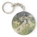 Fairy and Lambs Vintage Fairytale Keychain
