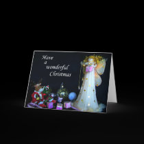 Fairy and Reindeer, Happy Christmas Card, cards