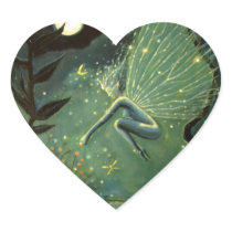 Fairy Art Heart Sticker - "Crystal Water Sprite"