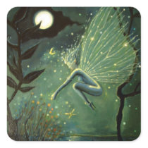 Fairy Art Square Stickers - "Crystal Water Sprite"