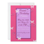 fairy, Birthday, Pink and Purple, invitation