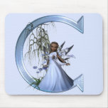 Fairy Blue Monogram C mousepads